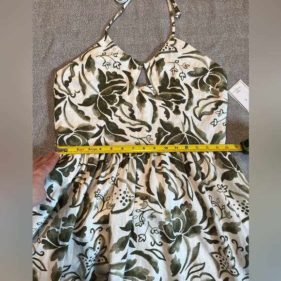 NWT 1. State Keyhole Halter Maxi Dress in Floral Sea Spray Green - Picture 6 of 16